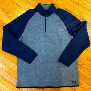 Old Navy Men’s Fleece Pullover size XL 1/4 Zip Sweater Gray Blue cabincore